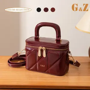 G&Z Izabel Tas Vanity Wanita Kulit PU 3 in 1 Fashion 2025 - Tas JInjing Selempang Bahu Premium Putih Maroon Hitam