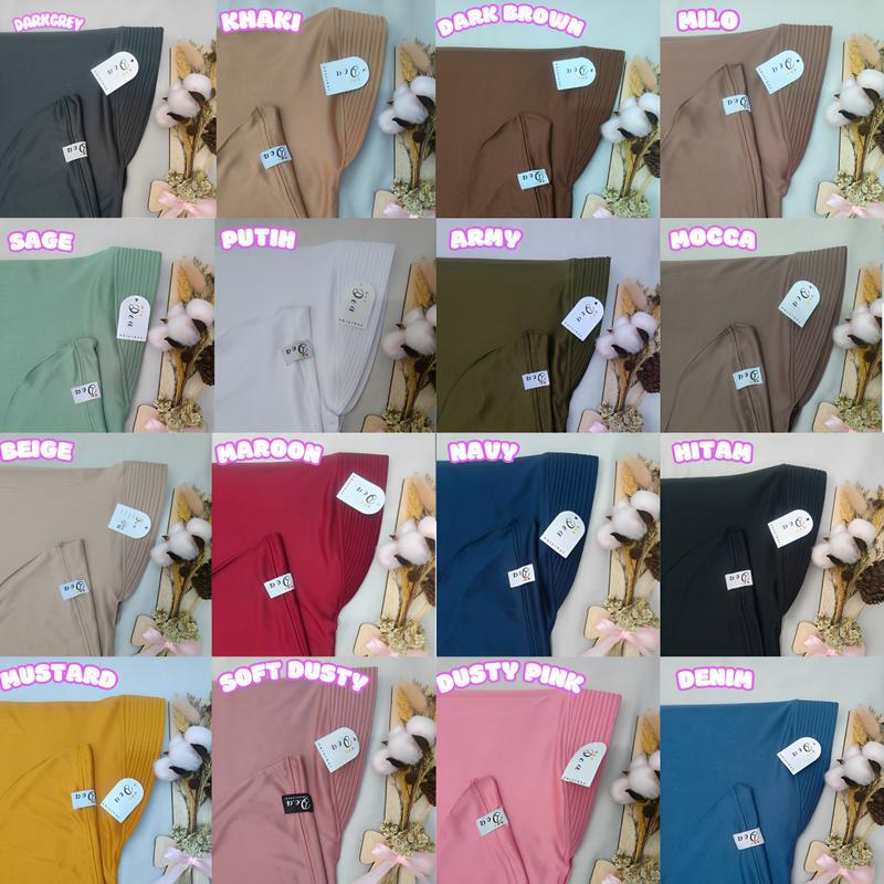 Hijab Bergo Hamidah 5 Pcs 50 ribu Size M Menutup dada / Kerudung Bergo instan Hamidah jersey premium 3