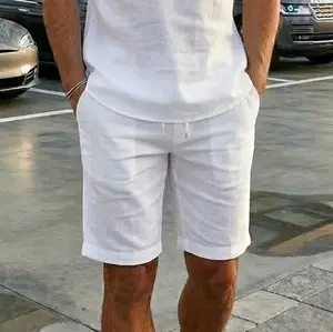 Celana Pendek Slim Hypoallergenic Linen Premium Casual Santai Pantai Liburan Rumah Sport Tidur Bahan Linen Desain Slim Fit