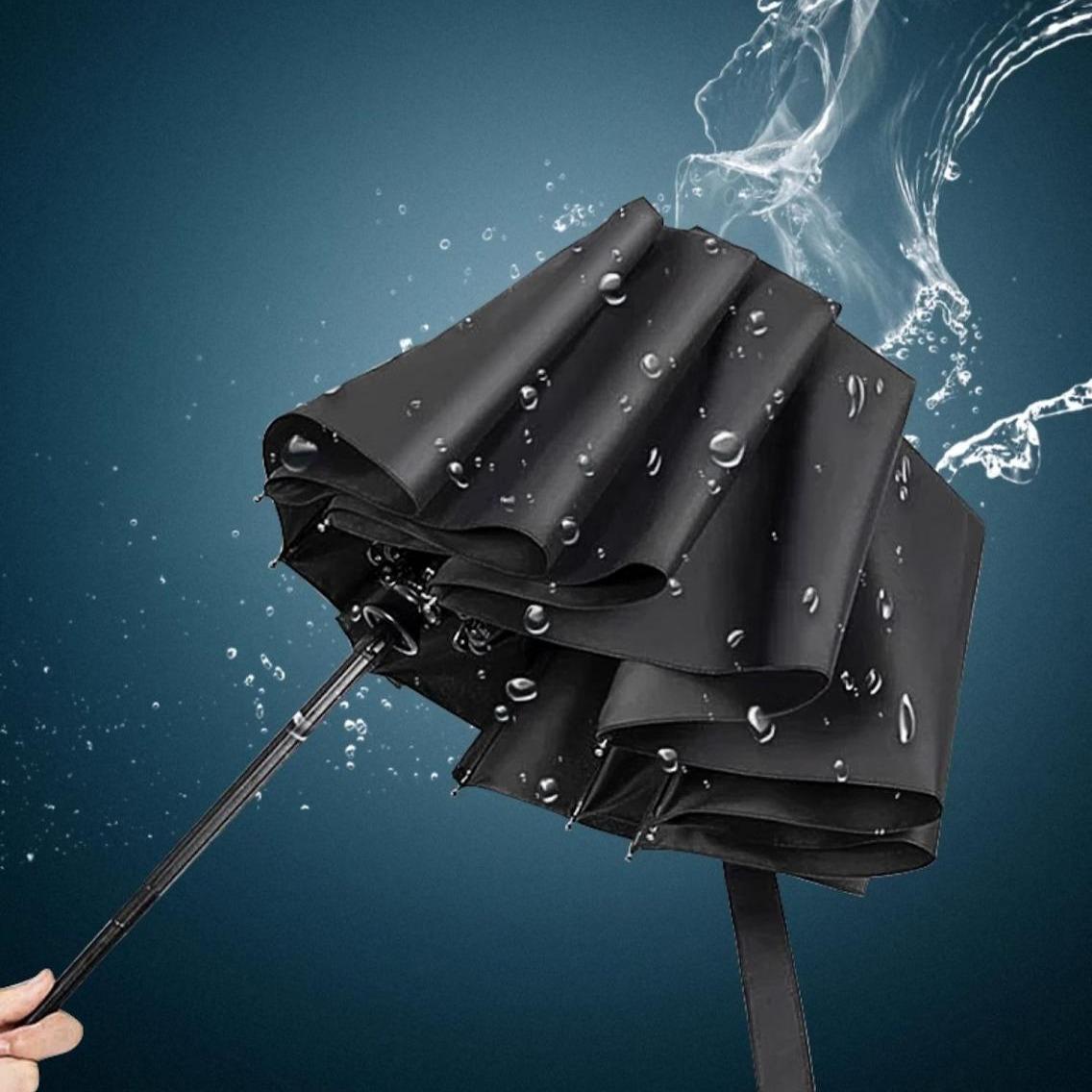 Nano Water-Repellent Hydrophobic Umbrella – Advanced Tech Reinforced Folding Umbrella, Waterproof Auto-Open, Car-Friendly, Storm-Proof / Payung Anti Basah kedap air