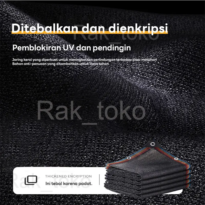 [Gratis 4 klip dan tali 5 -meter gratis] Paranet 99% Lebar 2/3/4/5 Meter Gratis Shading Net Nylon Anti Panas Enkripsi 12-pin Jaring Paranet Pelindung Tanaman Dari Matahari 5