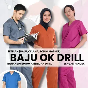 DOCHS MEDIC Baju Jaga / Baju OK Lengan Pendek Premium American Drill DOCHS MEDIC Baju Jaga / Baju OK Lengan Pendek Premium American Drill