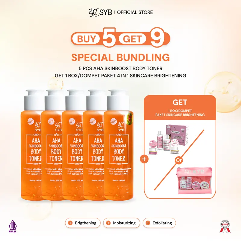 【 SYB Special Package BUY 5 GET 9 】- Special Promo Get Paket SkinCare 4in1 *Special Bundling 5pcs Toner* 0