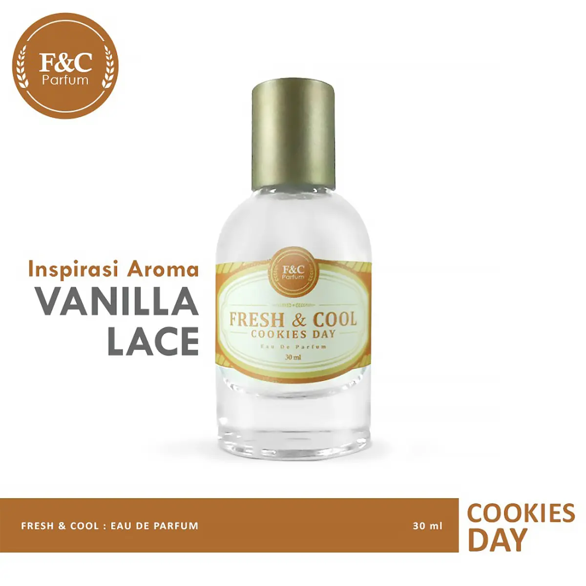 F&C parfum vanilla cookies day 30ml EDP Murah Refill Premium Parfume Wangi Vanila Perfume Pria