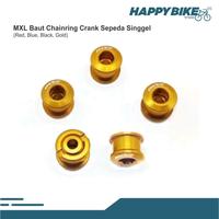 Gambar MXL Baut Sepeda Bolt Chainring Single Crank Isi 5pcs Chain Ring Bicycle - Black dari Happy Bike Kota Administrasi Jakarta Selatan 4 Tokopedia