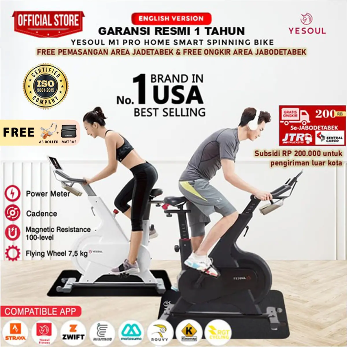 Yesoul M1 Pro Home Smart Spinning Bike Indoor Sepeda Fitness