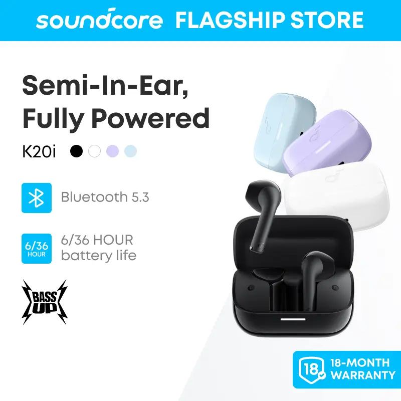 【MẪU MỚI】K20i Bluetooth không dây, Thời gian phát 36 giờ, Âm thanh rõ ràng, Vừa vặn thoải mái, Cuộc gọi rõ ràng với 2 mic ENC, EQ tùy chỉnh, IPX5, Bluetooth 5.3 Nhét Tai Tai Nghe | BigBuy360 - bigbuy360.vn