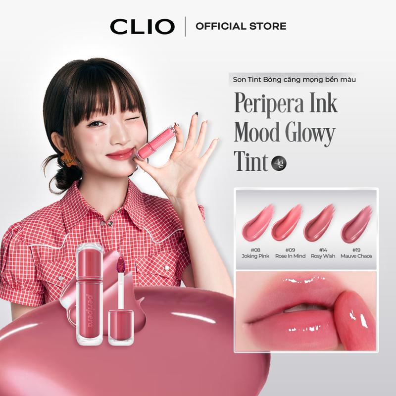 [NEW] Son Tint Bóng Peripera Mood Glowy Tint dưỡng ẩm căng mọng bền màu 4g
