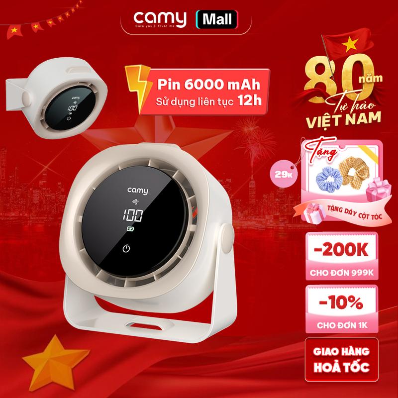 Quạt tích điện mini để bàn Camy Eco Vento, quạt treo tường 6000mAh sử dụng tới 12h cầm tay cảm ứng
