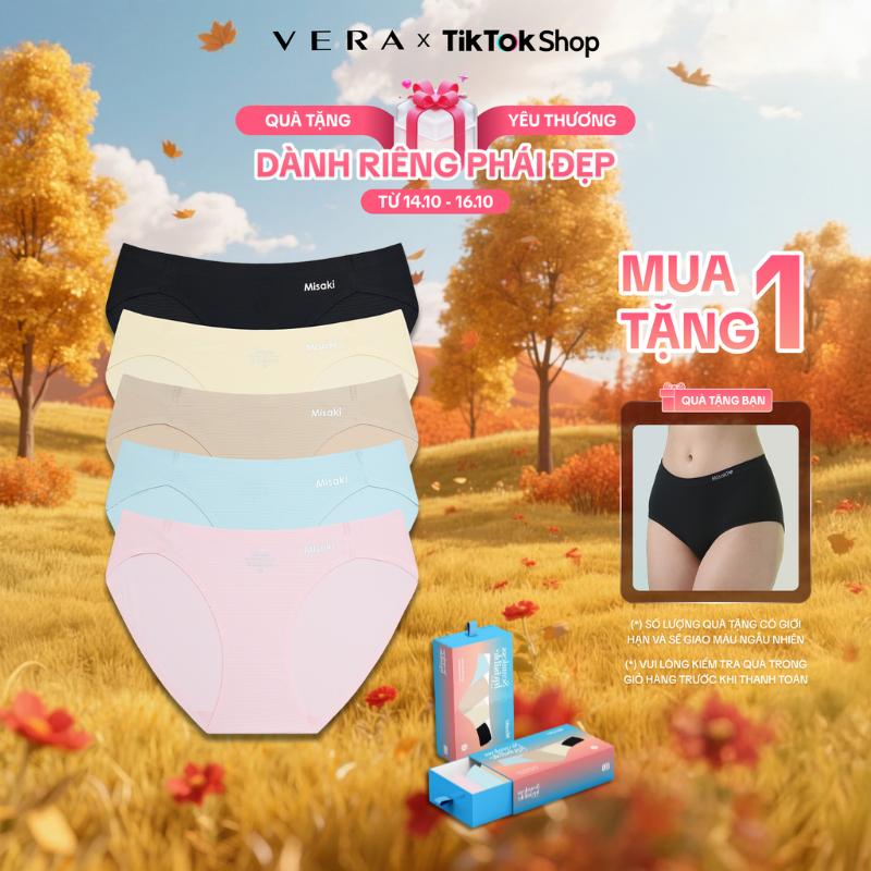 Combo 5 Quần lót bikini nữ Misaki seamless lưới không viền thoáng khí - M1055 [GIAO MÀU NGẪU NHIÊN]