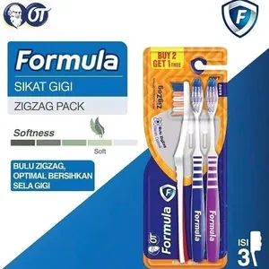Sikat Gigi Formula isi 3 - Sikat Gigi Dewasa Formula - Sikat Zig Zag Formula isi 3