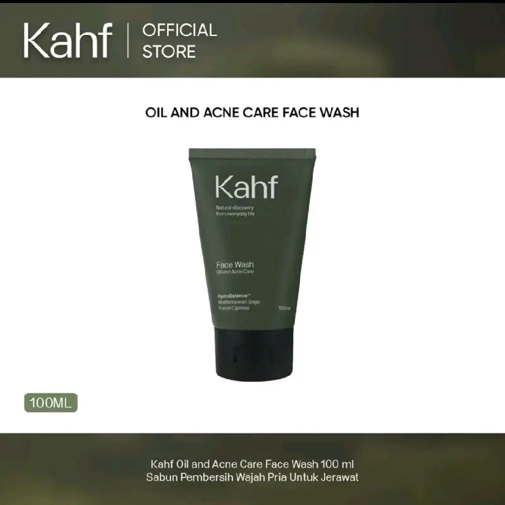 [READY STOCK] Kahf Oil and Acne Care Face Wash 100ml - Sabun pembersih wajah pria untuk menghilangkan jerawat