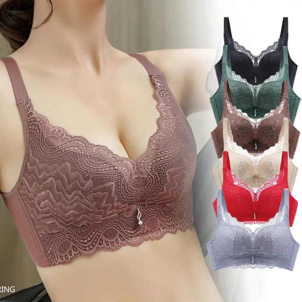 Sexy lace up underwear women seamless lace up bra padded bra camisole-free