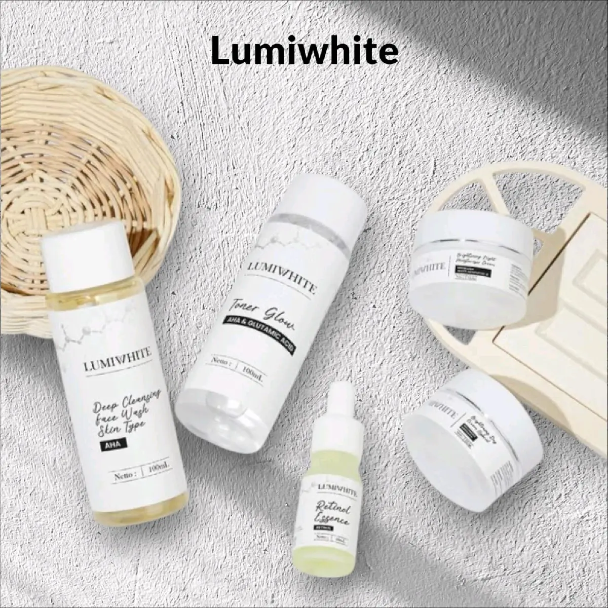 (5 in 1) LUMIWHITE SKINCARE kemasan terbaru brightening membantu memutihkan dan mencerahkan wajah
