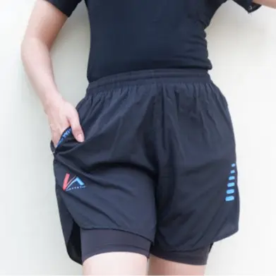 Beli 1 dapat 2 Celana Pendek 2in1 Legging Running Reflective Rainbow Fitnes Gym Unisex