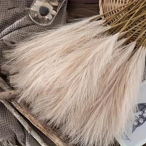 Paquete de 12 pampas artificiales color café claro de 55 cm, flores para decoración del hogar estilo bohemio, perfectas para bodas, Día de Acción de Gracias y arreglos navideños, decoración estacional, textura realista y materiales duraderos