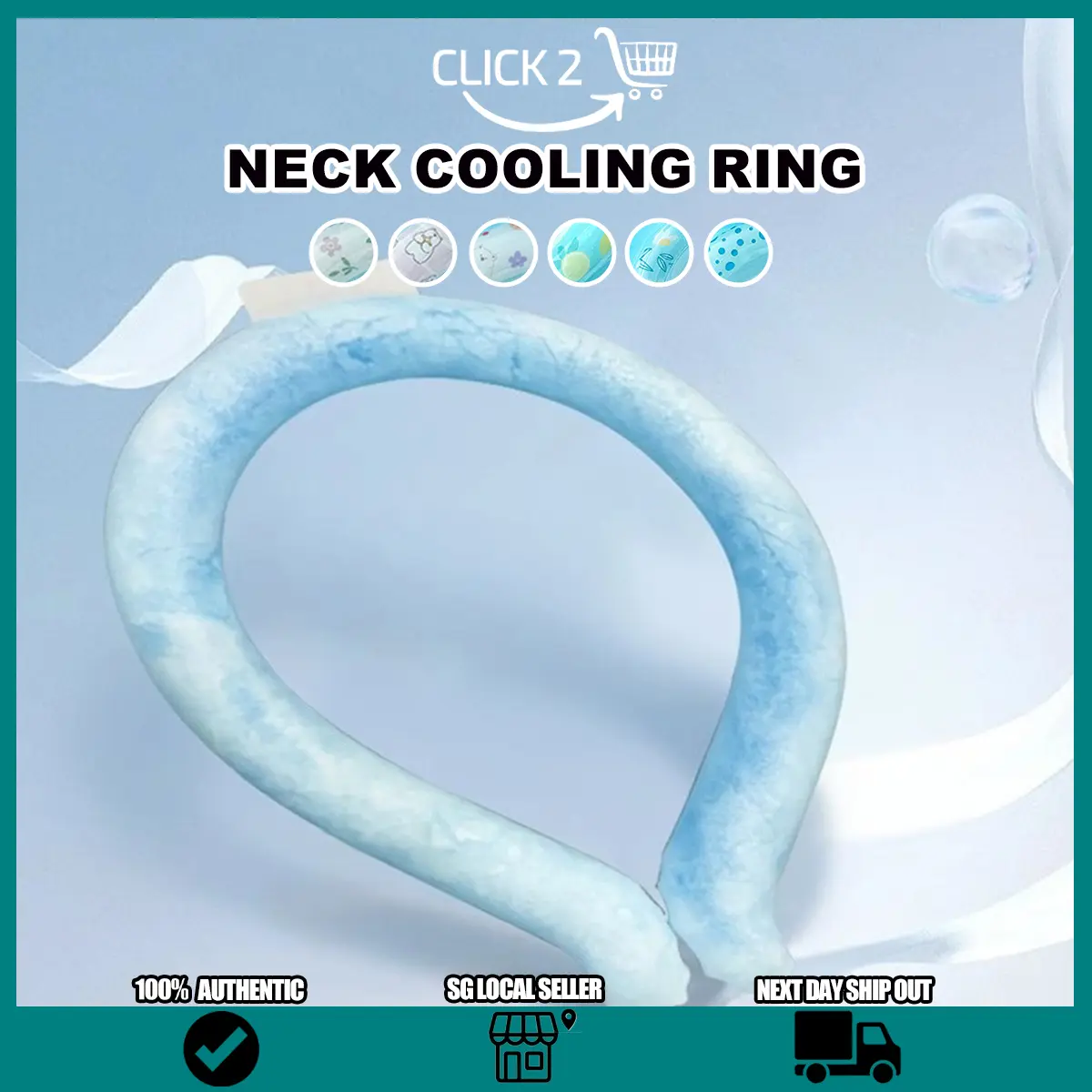 SG Neck Cooling Ring/ Japanese Neck Cooler/ Summer Ice Pack/ Heat Solution Cooling Ice Ring/ Summer Cooling Ice Ring