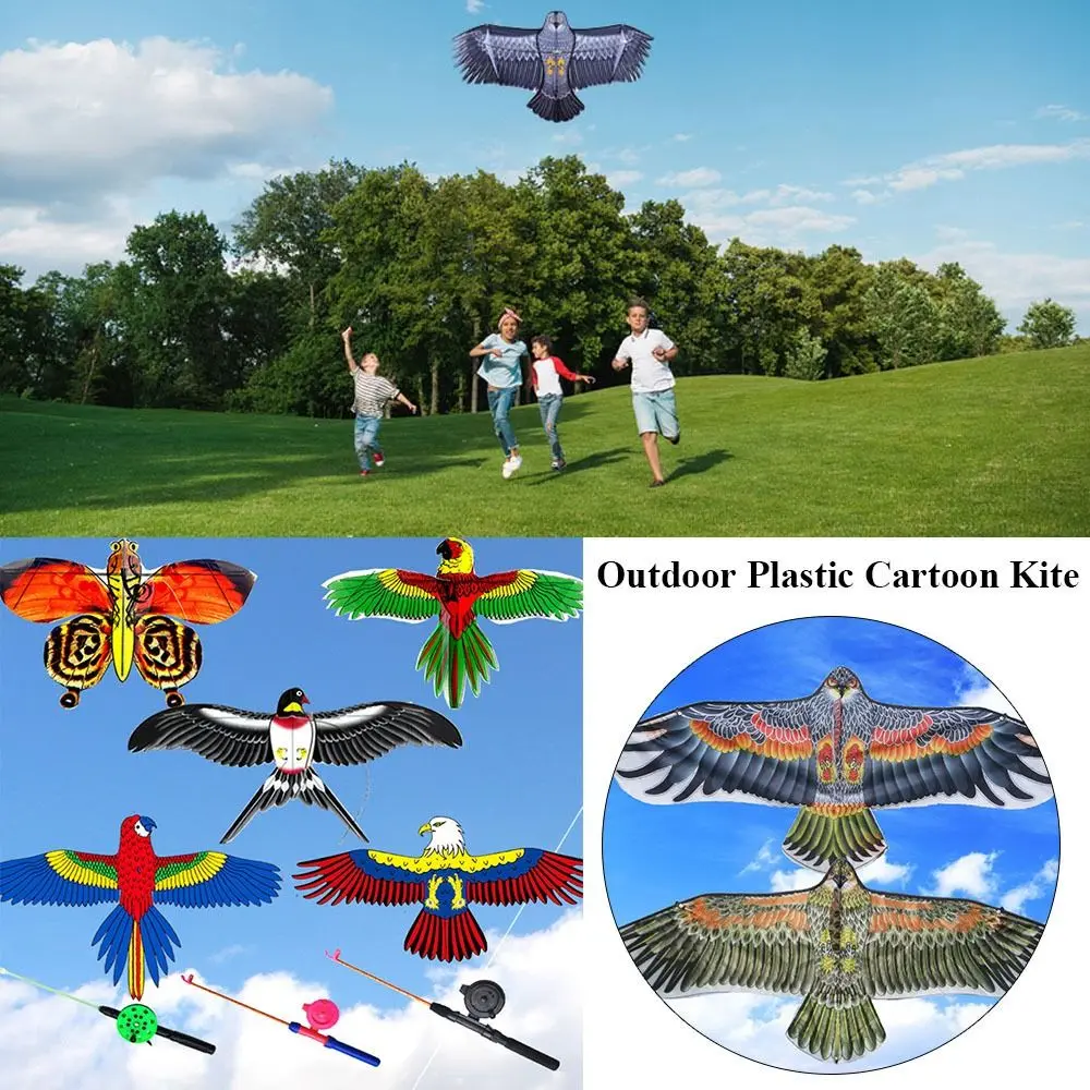 New 30 Meter Plastic Eagle Kite DIY Toy Children Gift Large Eagle Kites Cartoon Flying Bird Kites Garden Outdoor Sports