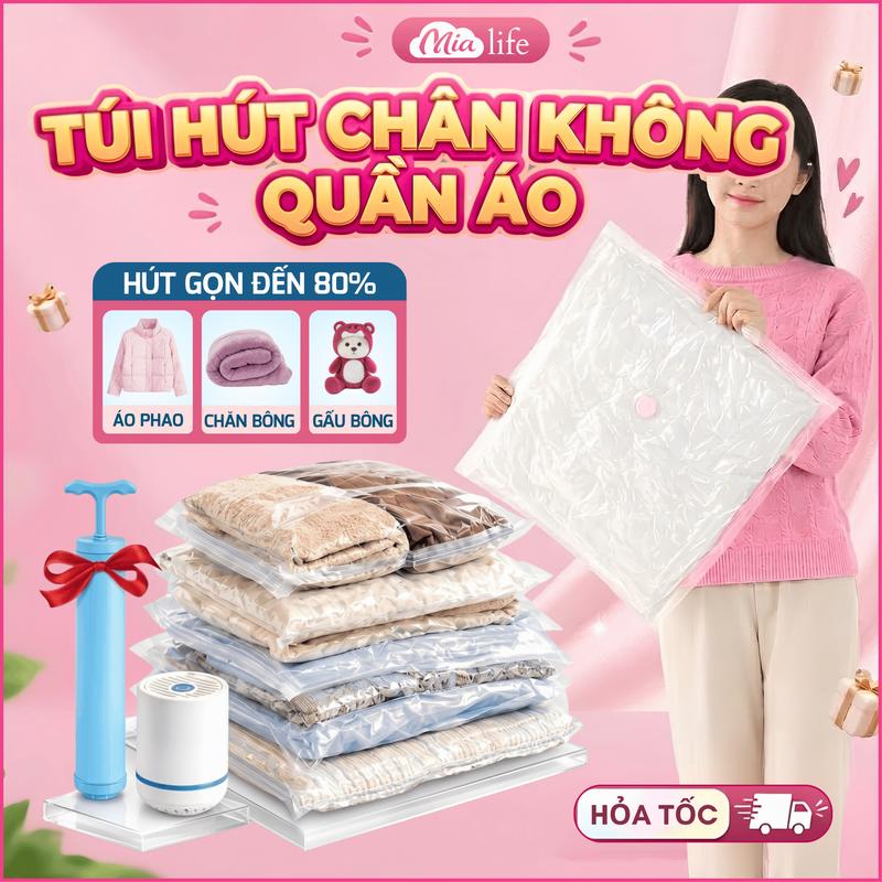 Túi Hút Chân Không Đựng Quần Áo Chăn Màn tiện lợi, Tiết kiệm diện tích chống…