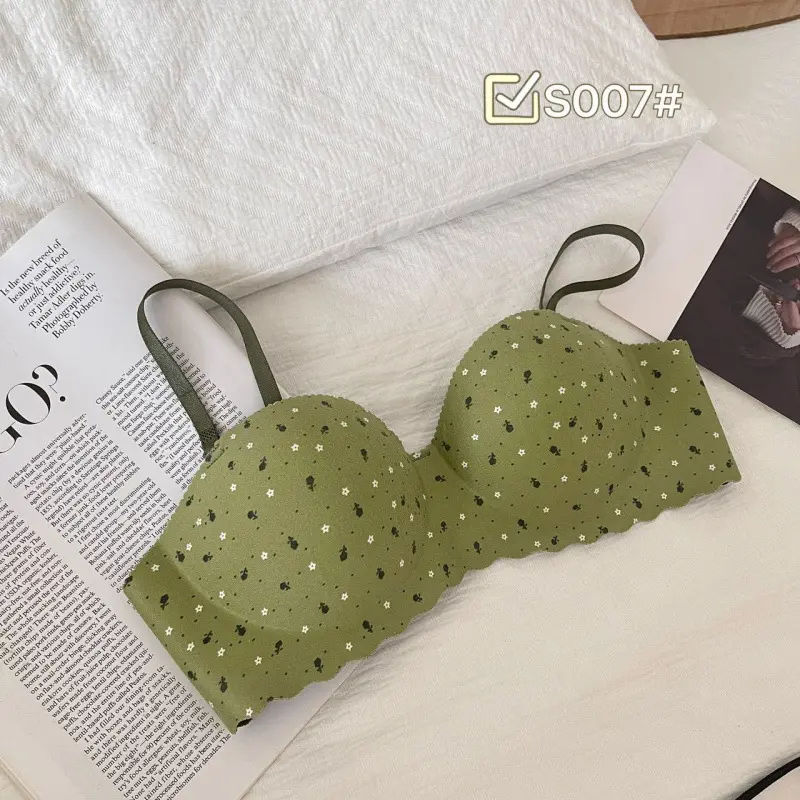 Missoofficial.id BR1932 Bh Bra Wanita Tanpa Kawat Seamless Bralette Elastis Pakaian Dalam Polkadot Busa Tipis 3