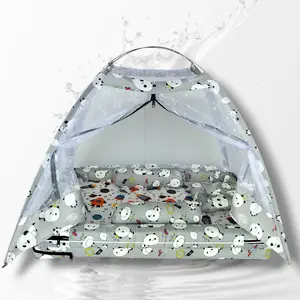 Kasur Fiber Kelambu motif Karakter Unisex  Bayi Baru Lahir Biru Putih Nyamuk