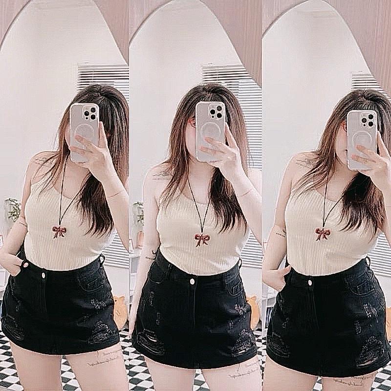 SALE Bigsize 60-135kg chân váy jenas from A xoè nhẹ rách lưng sau chun co giãn