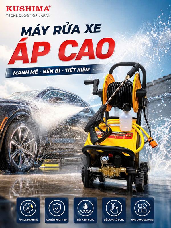 Máy Rửa Xe Công Nghiệp KUSHIMA 4000W