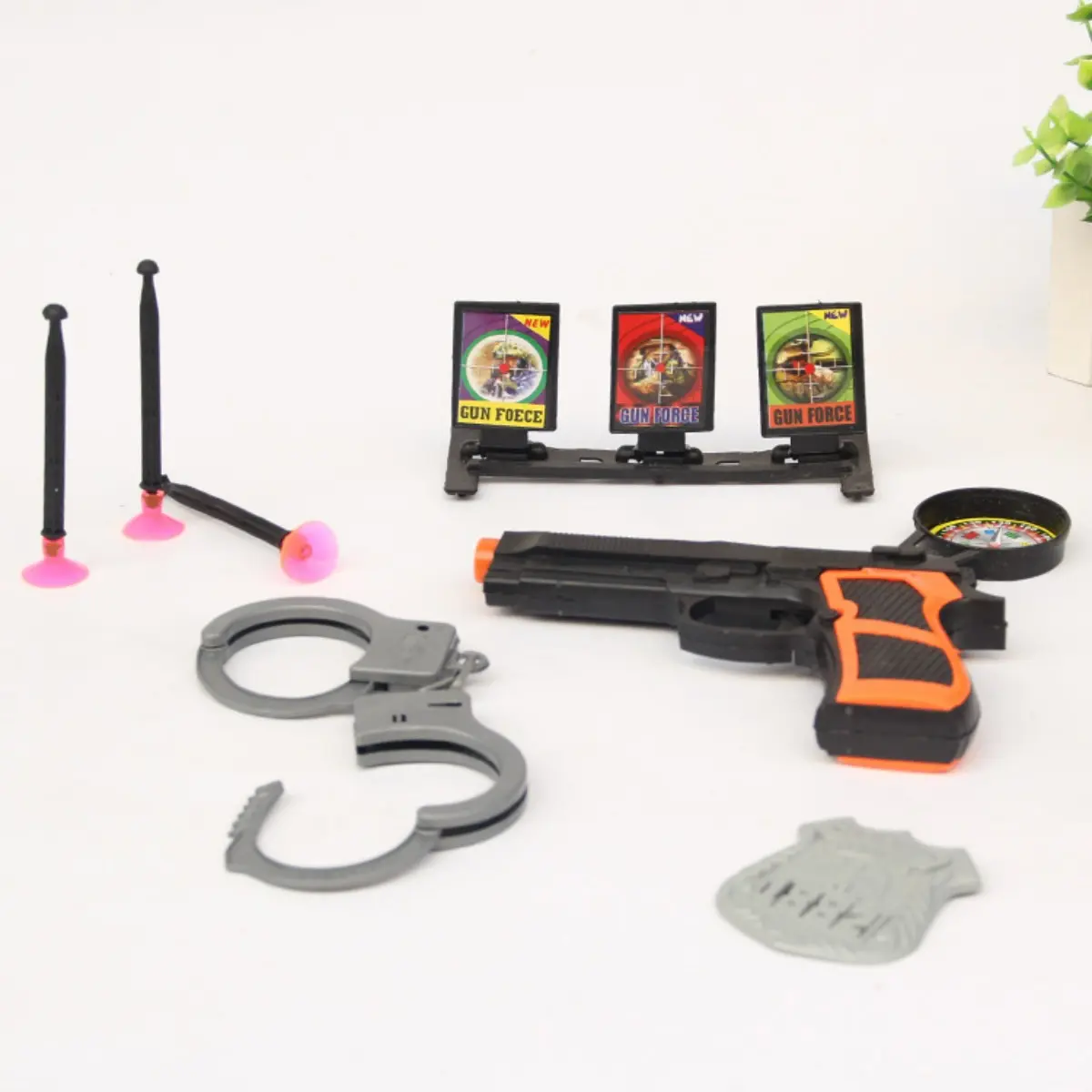 【Hot selling】 children's soft shell toy gunman handcuffs set for outdoor play, full of fun and festive gifts