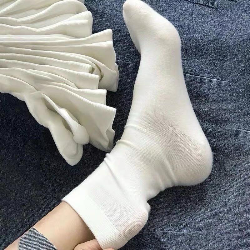 sét 10 đôi Tất cổ cao Nữ trơn cao cấp 3 màu loại đẹp dầy dặn, Vớ Cao cổ nữ chất vải mềm mịn