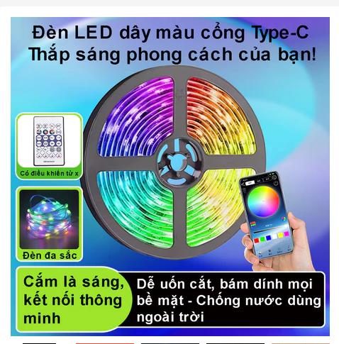 MARY Đèn dây led RGB 3M 5M 10M 15M 20M trang trí decor phòng, decor bàn gaming,…
