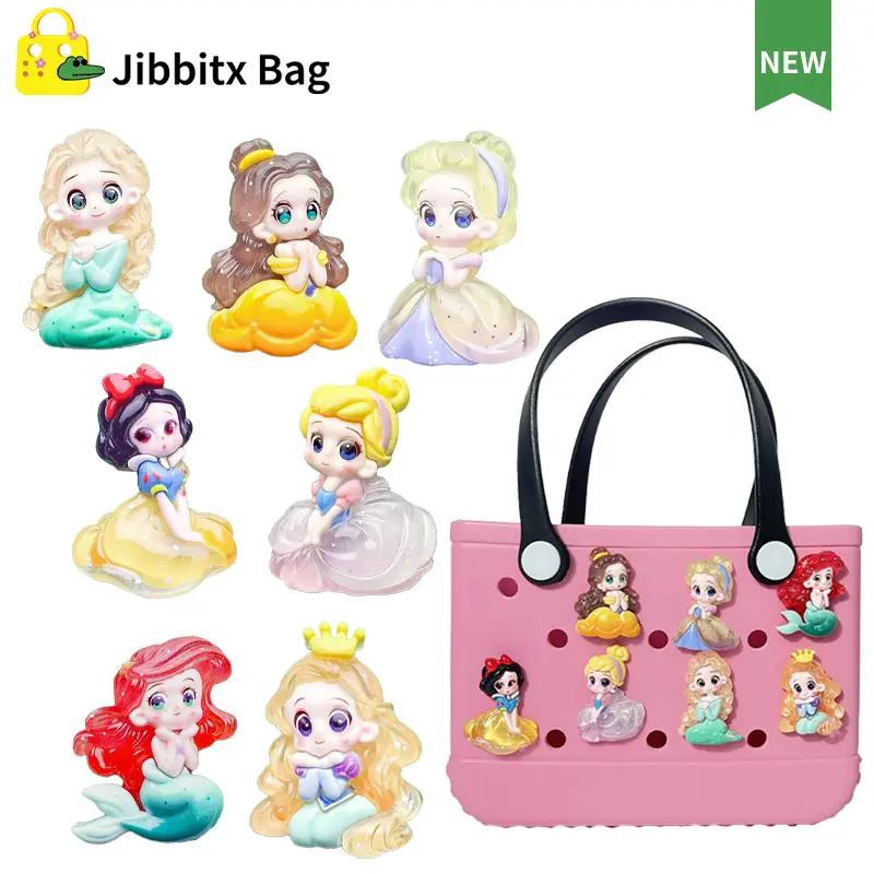 7Pcs Jibbitx Bag 16mm 12mm Cartoon DIY Charms Set Cute Bog Bag Charm For Bags Accessories
