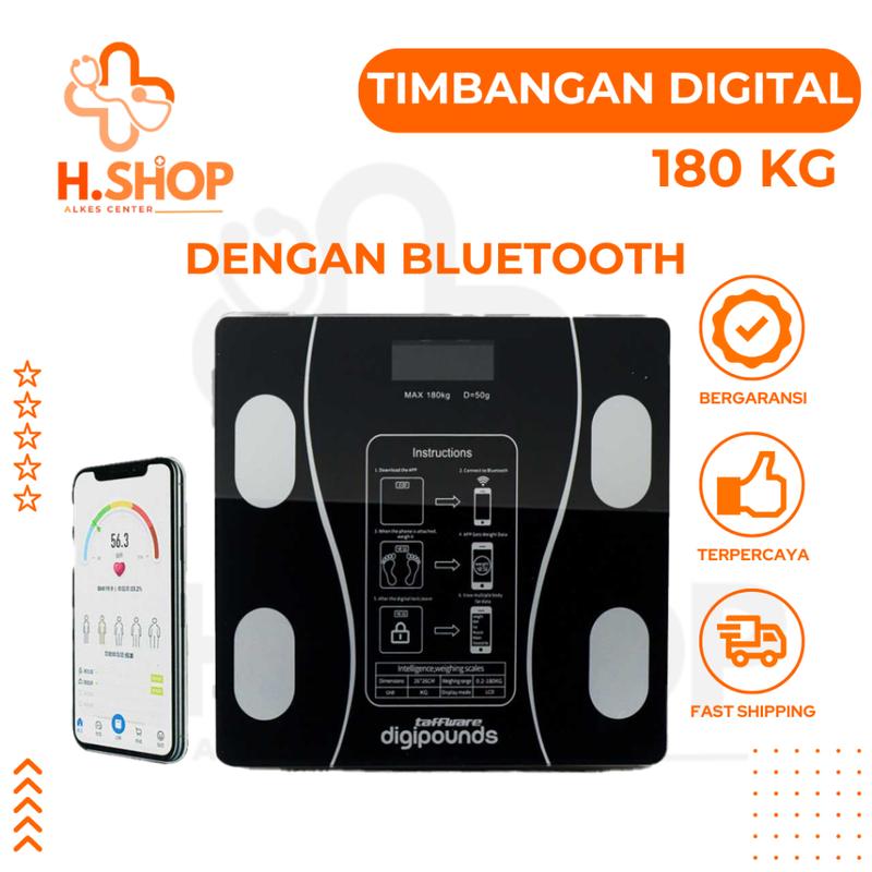 Timbangan BB Digital Dewasa / Timbangan BB Dewasa / Timbangan Digital Badan Hitam Max. 180kg Free Baterai / Timbangan Badan Digital 180KG Dewasa Kaca Digital / Timbangan Badan Digital Smart Scale Body Fat Akurat Pakai Baterai Anti Pecah Layar LCD 26X26CM 1