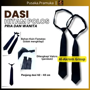 Dasi Hitam Polos Untuk Ospek, Sekolah, Kerja, Wisuda Bahan Famatex Tebal