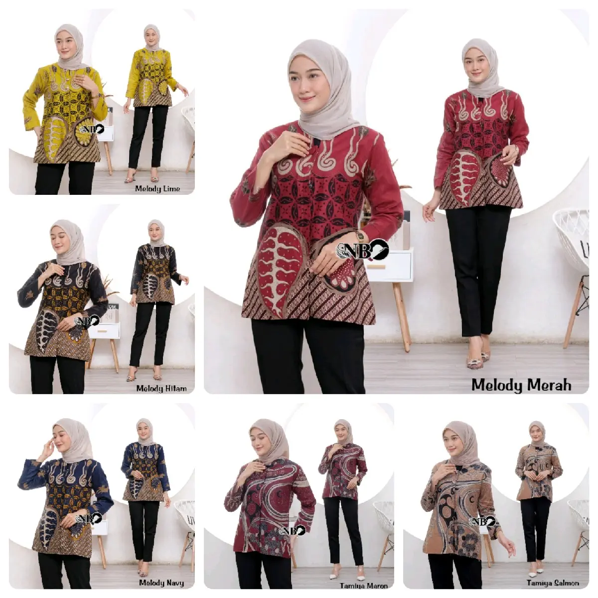 atasan batik wanita baju kerja batik blouse wanita modis busui kekinian model terbaru