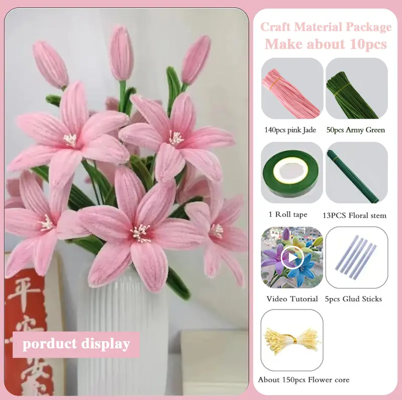 Set Sejambak Tongkat Putar Lily, 359 Keping, Termasuk 190 Pembersih ...