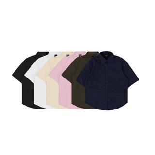  Áo sơ mi cộc tay Original ODIN CLUB Áo sơ mi ngắn tay nam nữ form rộng thoải mái che khuyết điểm tốt chất liệu vải thô Hàn 
