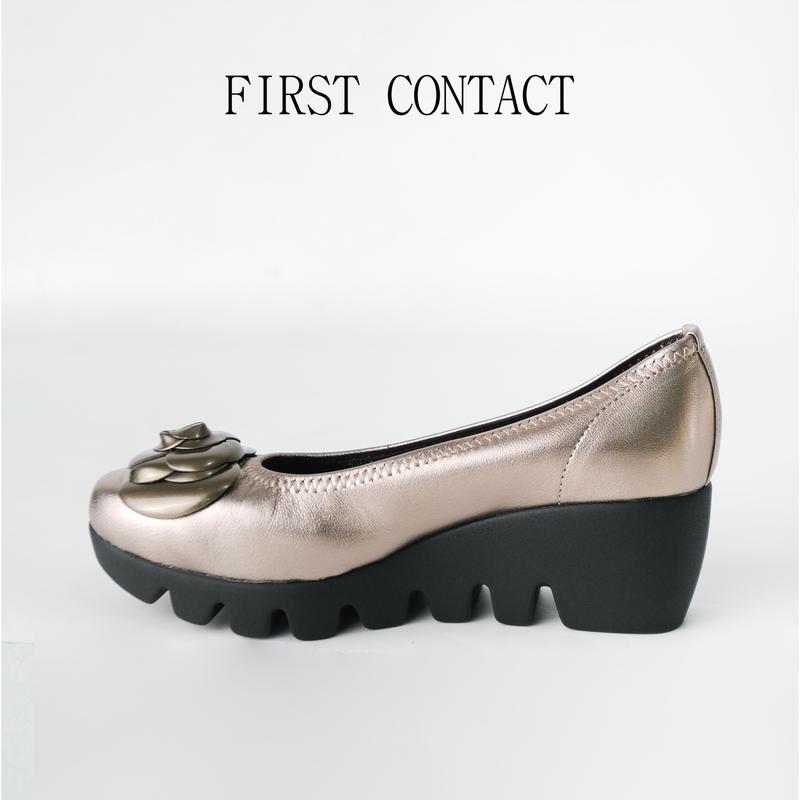 First Contact Sepatu Kerja Pantofel Wanita Aether Bloom Bronze Wedges Anti Slip Premium 4