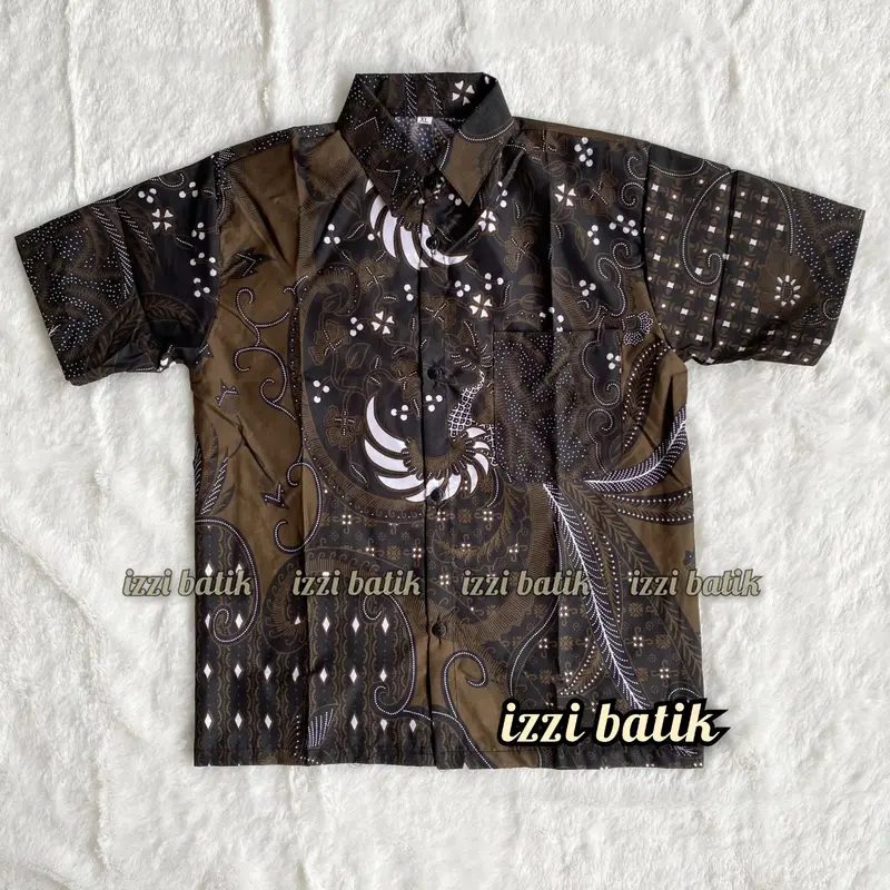 Batik Anak Laki Laki Premium Lengan Pendek Kemeja Sekolah Baju Terbaru Cowok TK SD 2-13 Tahun 3