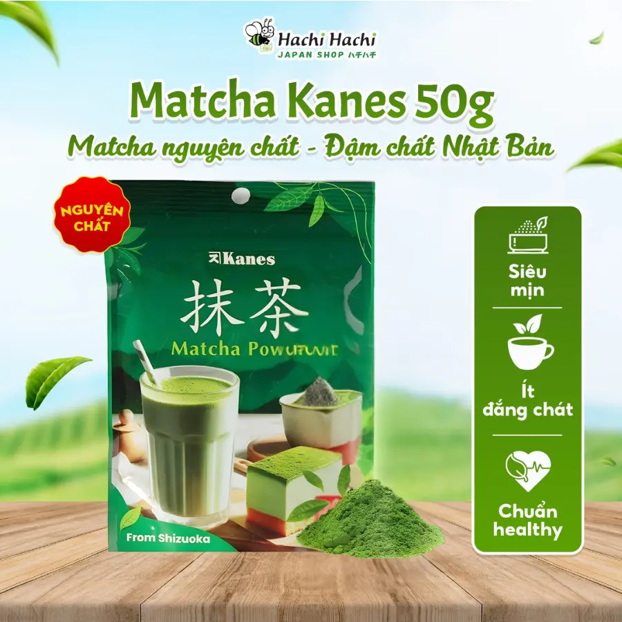 Bột trà xanh Matcha Nhật Bản Kanes 50g - Hachi Hachi Japan Shop