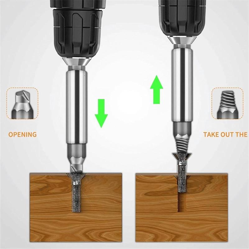 High Speed Steel Screw Extractor Set, Broken Bolt Universal Removal Tool Set, Car Mechanical Anti-slip Durable Repair Tool, Industrial Grade High Hardness Screw Extractor Kit 6
