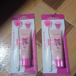【4 PCS Lebih murah】WOWSMILE Gel Pembersih Lidah & Sikat Lidah Set -Rasa Peach Mint - Menghilangkan Bau Mulut - Membersihkan Lidah - Menyegarkan Napas