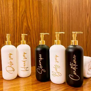 BOTOL SABUN CAIR PUMP 500ml HITAM DOFF TEMPAT SABUN Aesthetic Gold New