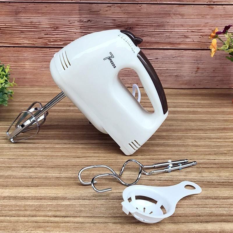 Máy Đánh Trứng Mini Cầm Tay 7 Tốc Độ Bếp Gia Đình Đánh Kem Trộn Bột Mạnh Mẽ