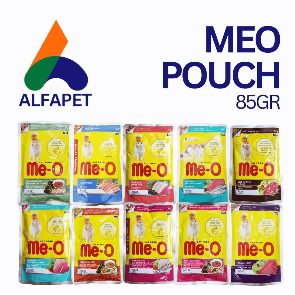 Meo pouch 80gr makanan kucing basah me-o sobek saset