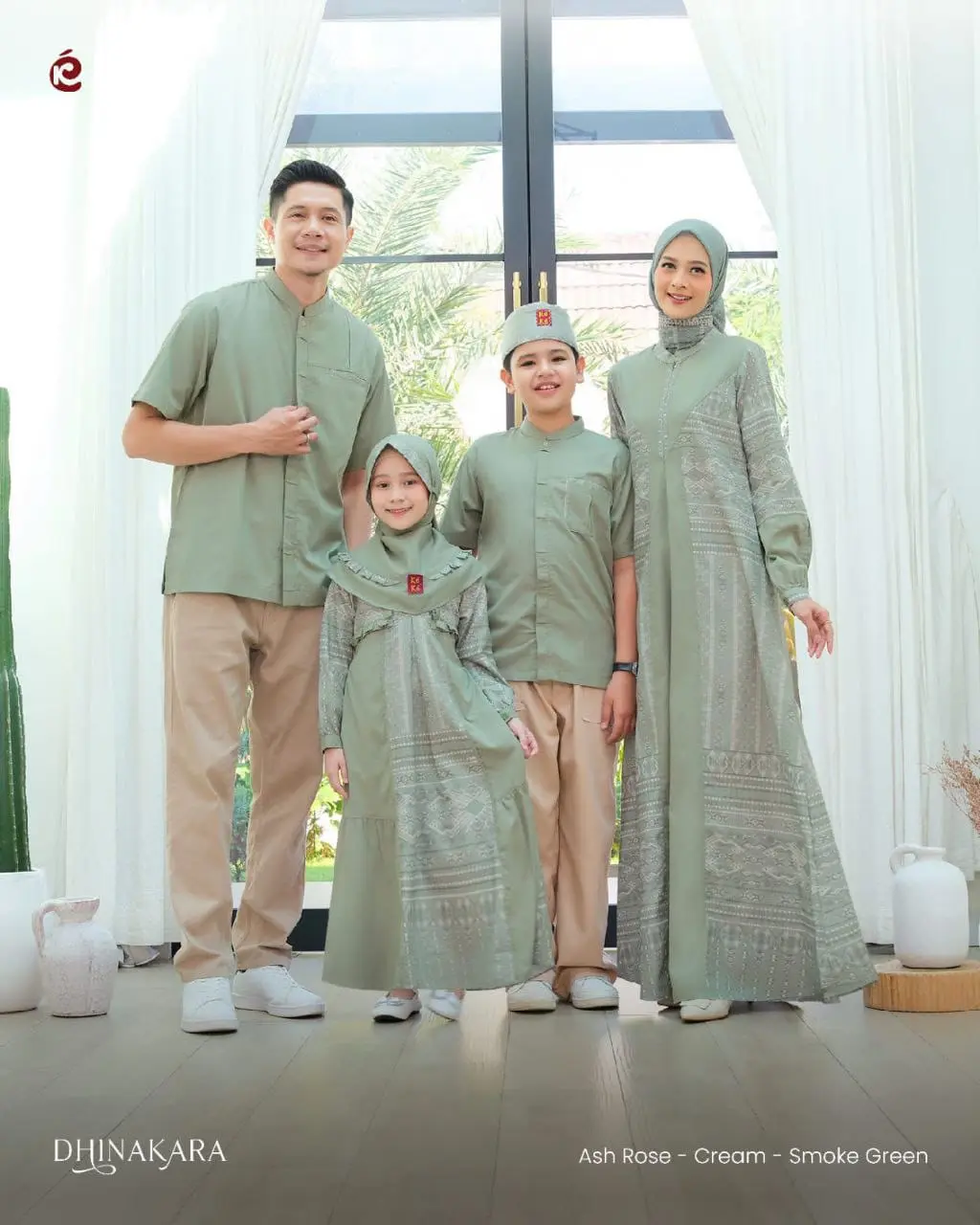 DHINAKARA SERIES - Smoke Green - Keke Busana Sarimbit Keluarga 2025