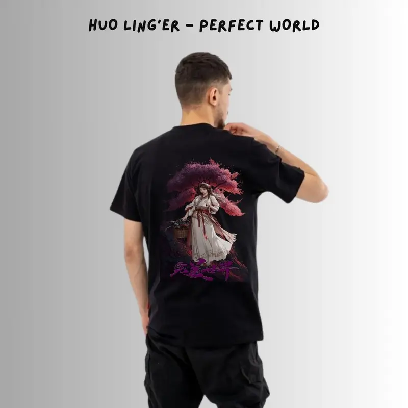 Kaos Donghua Huo Ling'er Perfect World Huang Shi Hao Murah berkualitas cotton Combed 24s Baju Donghua Distro Nyaman Pendek Pria Motif Kaos Santai Kekinian Unisex Distro  Kaos Anime Baju Combed Nyaman Pendek 1