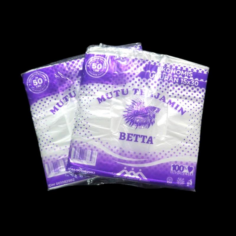 1 Pack (50pcs) Kantong Plastik Ekonomis HD 15 Tipis Isi 50pcs | Kresek BETTA Bening Embos Ukuran 15 Isi 50pcs Ramah Lingkungan Plastik Buah Hadiah