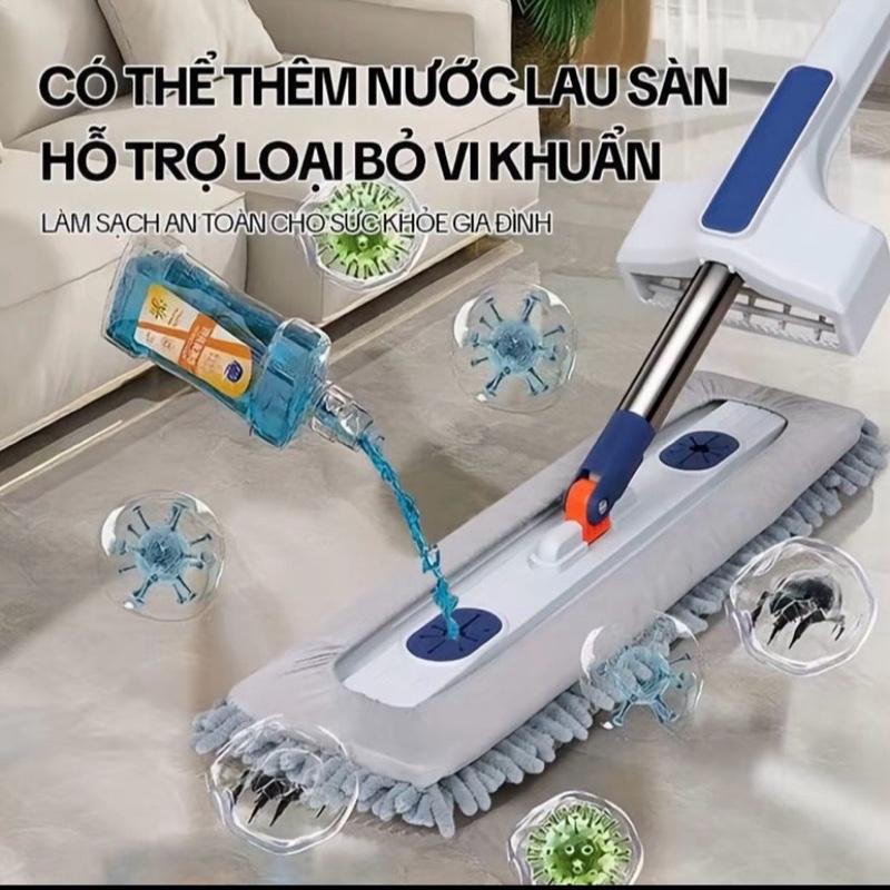 Cây lau nhà san hô tự vắt thông minh xoay 360 độ . TẶNG KÈM 1 BÔNG LAU SAN HÔ.…