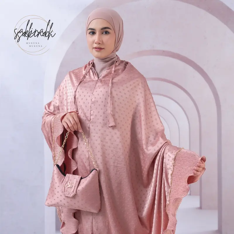 SAKINAH MUKENA - Mukena Dewasa Mewah 2 in 1 Premium Silk Uragiri Series Fatimah Muslim Mukenah Traveling Cantik Rayon Katun 7