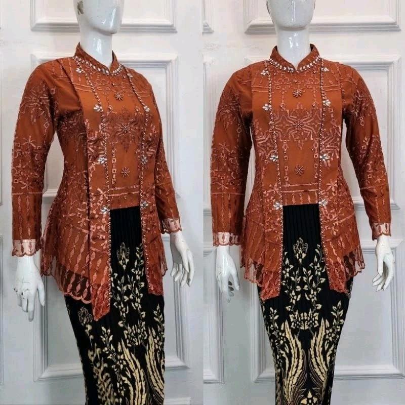 COD!!Ready atasan kebaya kutubaru hijab/kebaya wisuda/kebaya pesta/kebaya modern ( baju saja ) Wanita kurung 2